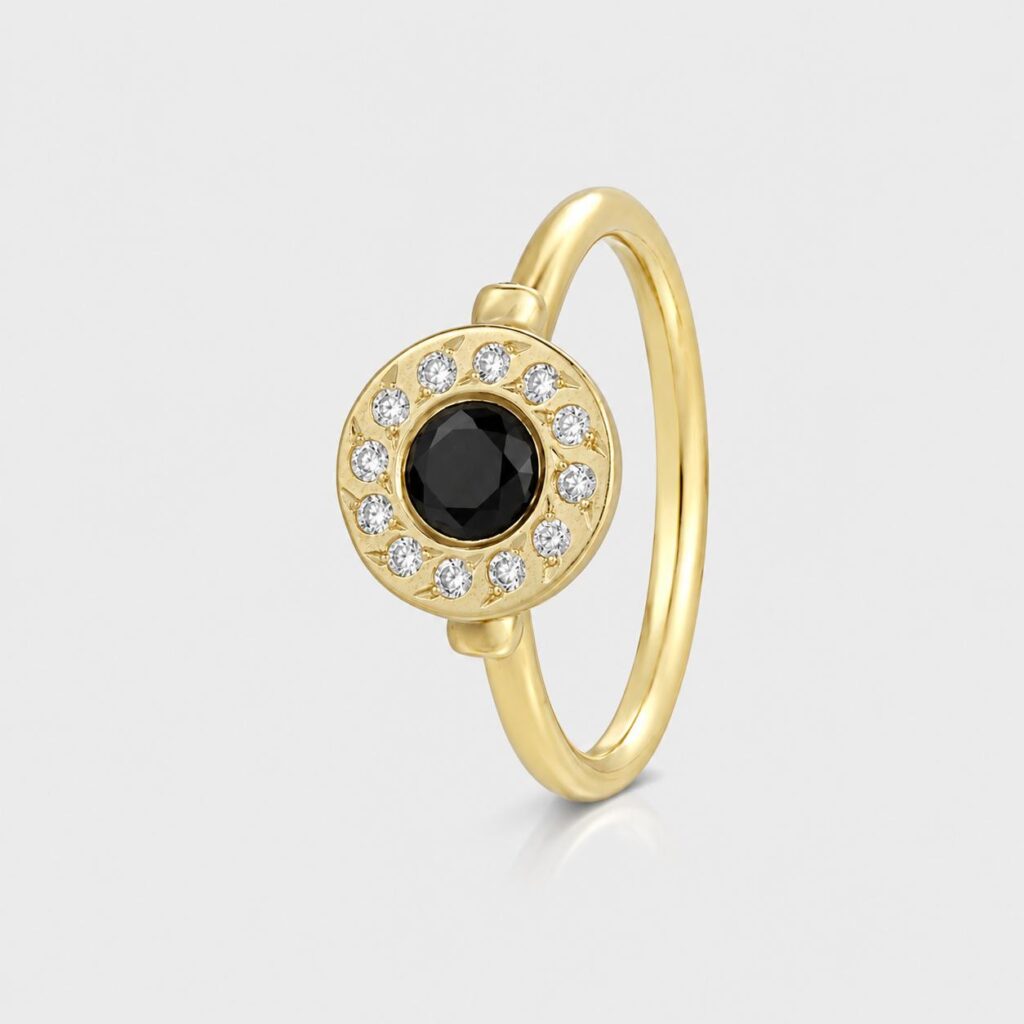 The Black Diamond Halo Ring