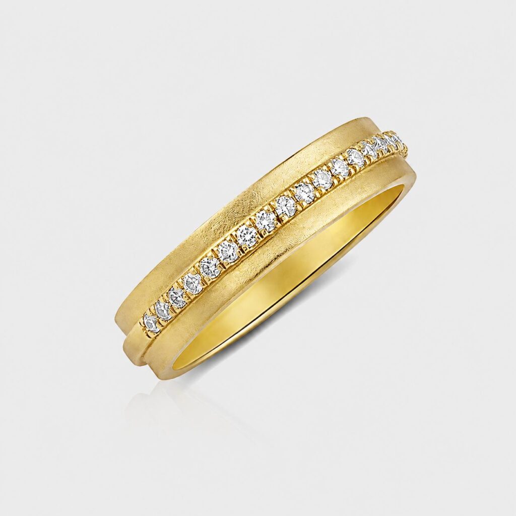 The Diamond Groove Statement Ring