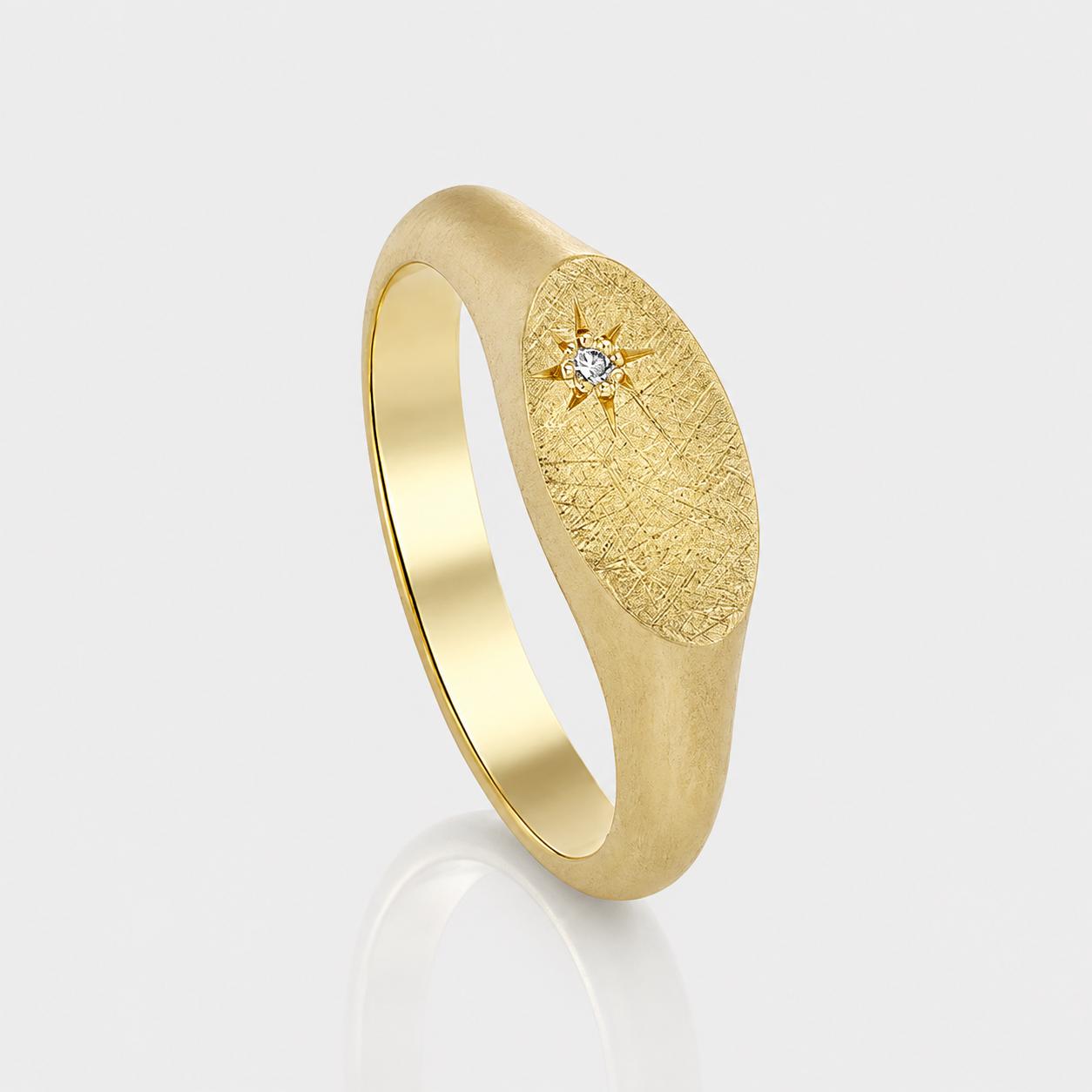 4R60A The Oval Diamond Signet Ring - Image 1