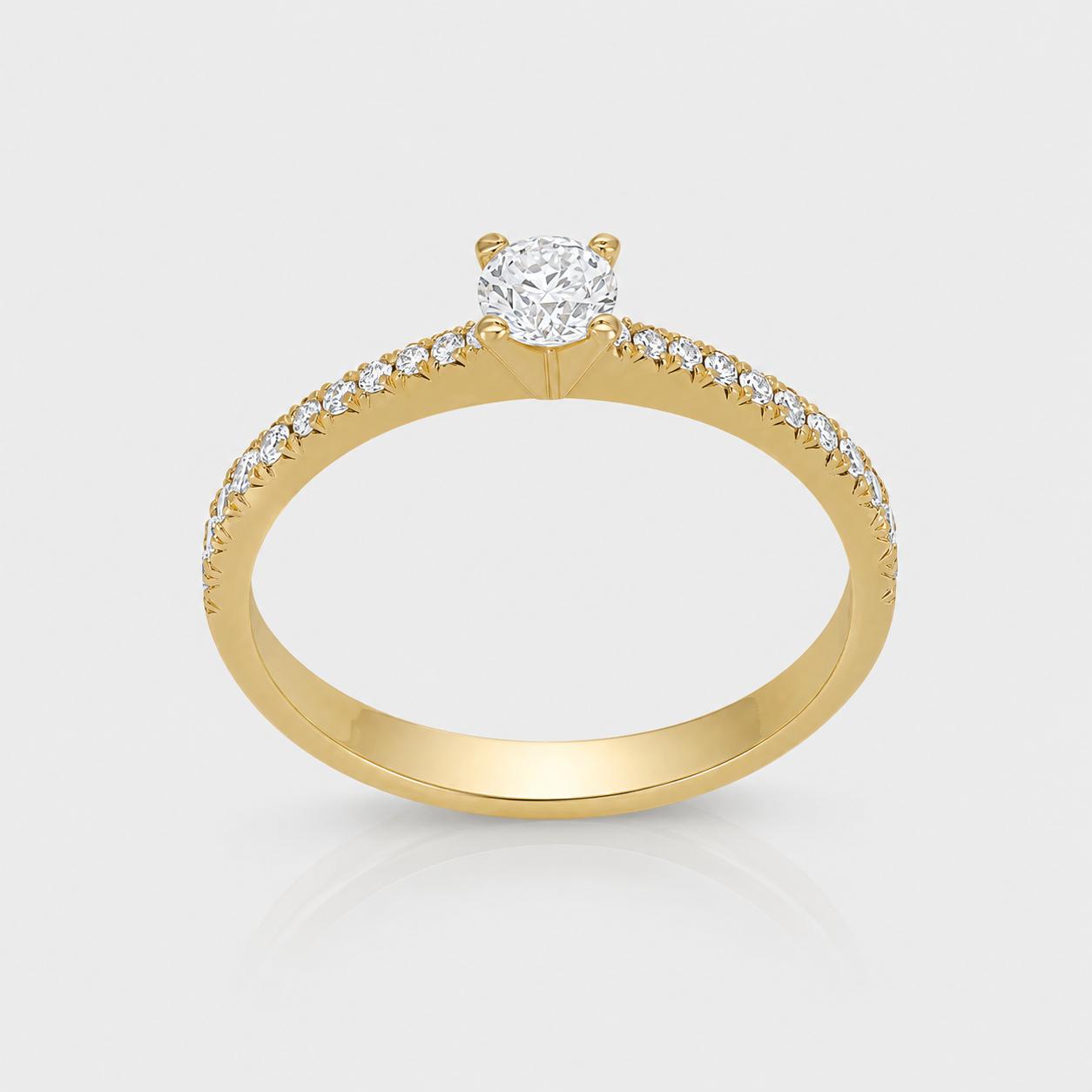 4R6AD Classic gold engagement ring - Image 1