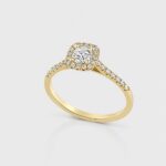 Classic halo engagement ring