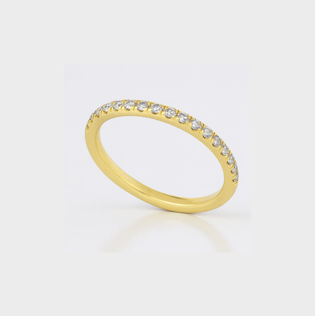 טבעת זהב איטרנטי משובצת 20 יהלומים