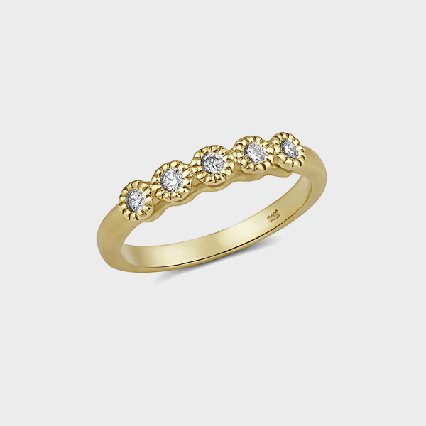 טבעת זהב 14k משובצת יהלומים