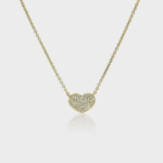 The Pave Diamond Heart Necklace 14K Gold
