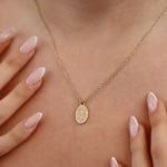 The Oval Diamond Pave Pendant 14K Gold