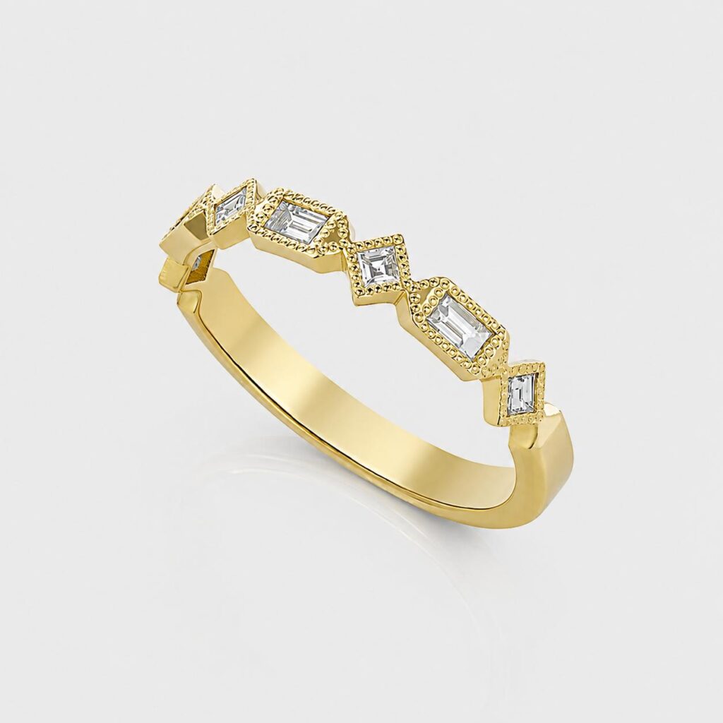 The Mixed Cut Diamond Deco Ring 14K Gold