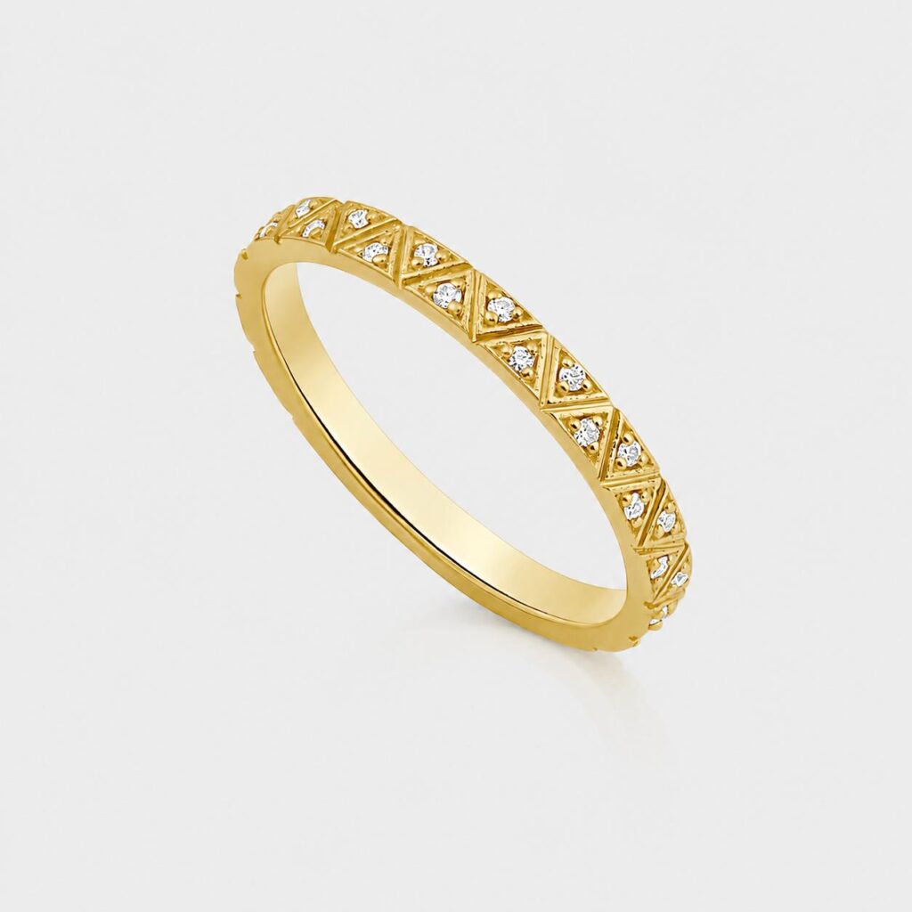 The Radiant Triangle Geo Band 14K Gold