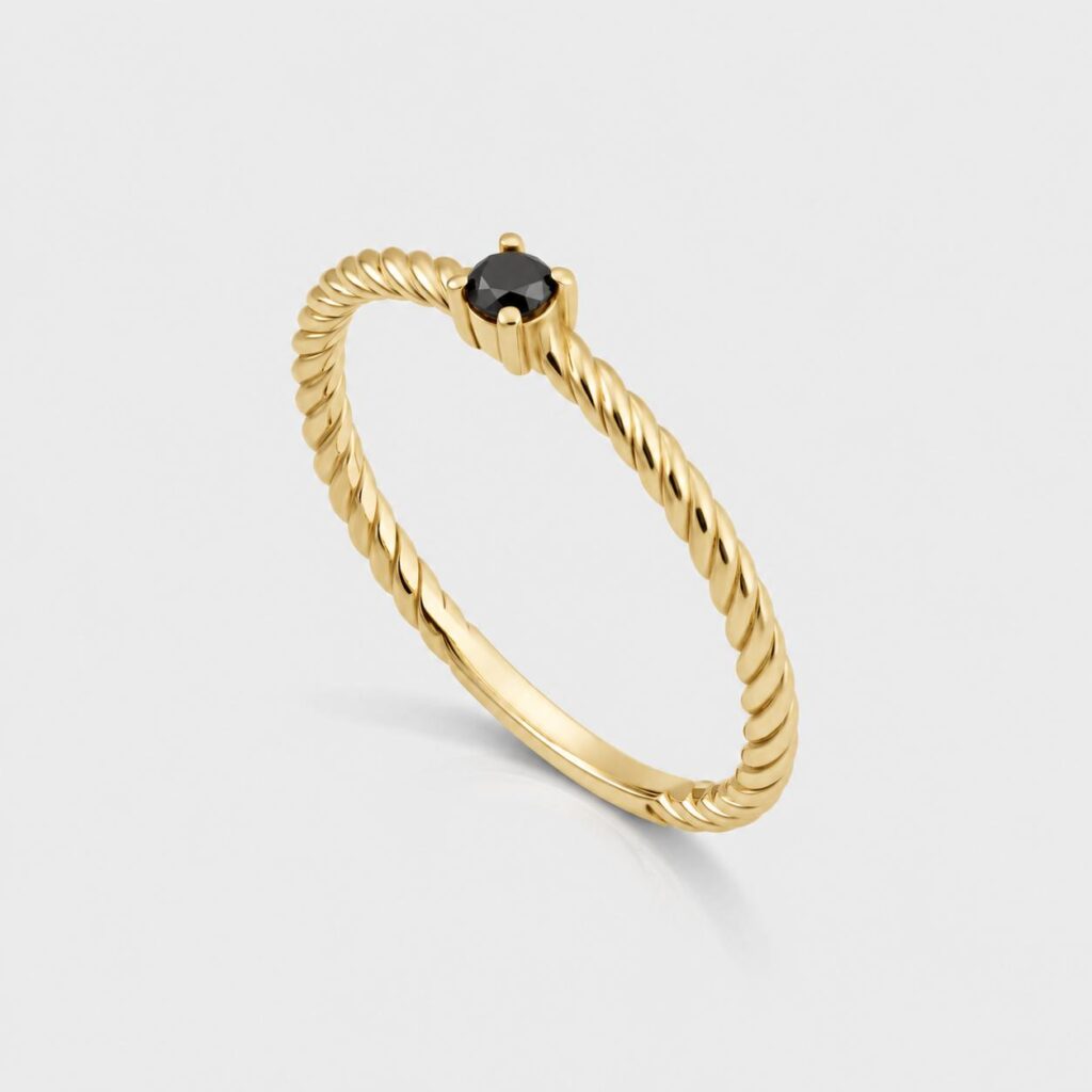 The Twisted Midnight Ring 14K Gold