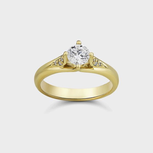 טבעת אירוסין משובצת יהלום איכותי GIA