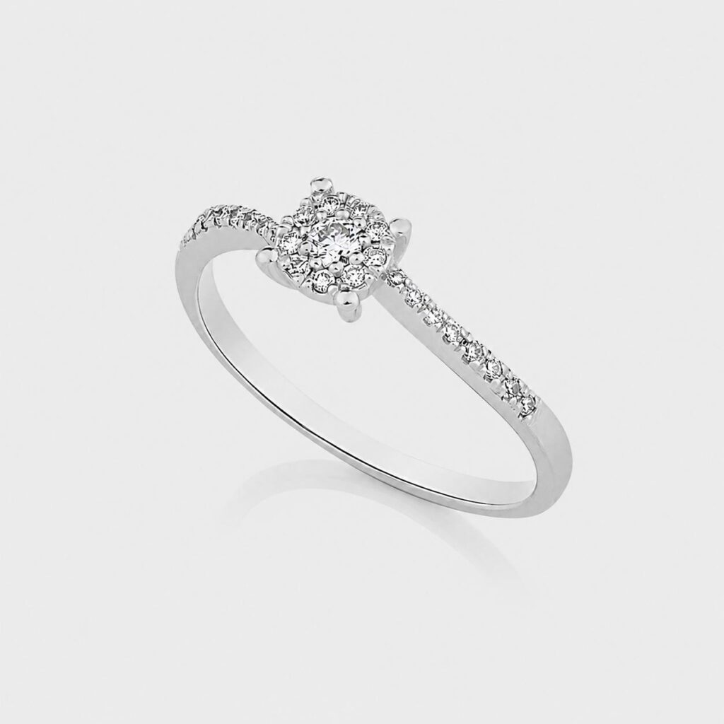 The Diamond Cluster Blossom Ring 14K White Gold