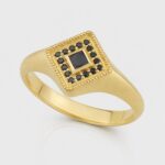 The Midnight Square Signet 14K Gold