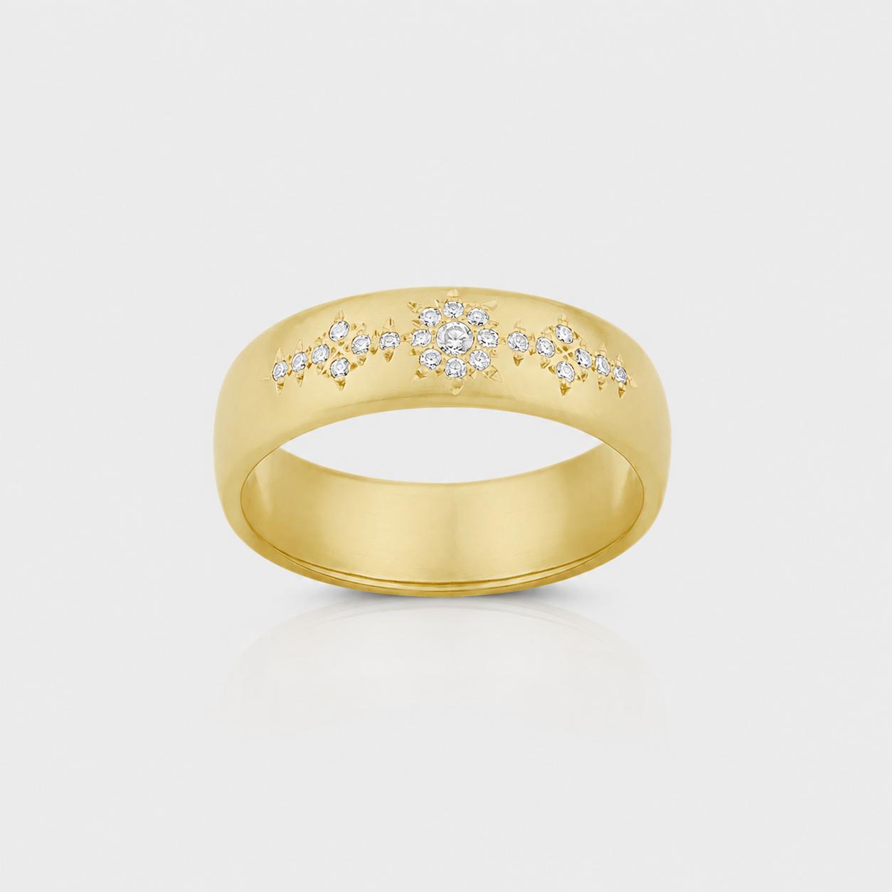 8R64A The Radiant Star-Compass Band 18K Gold - Image 1