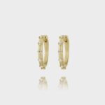 14K Gold & Diamond Hoop Earrings