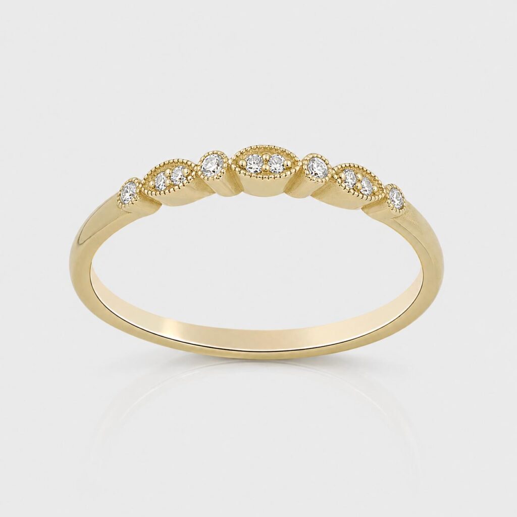 Vintage Grace Diamond Gold Band