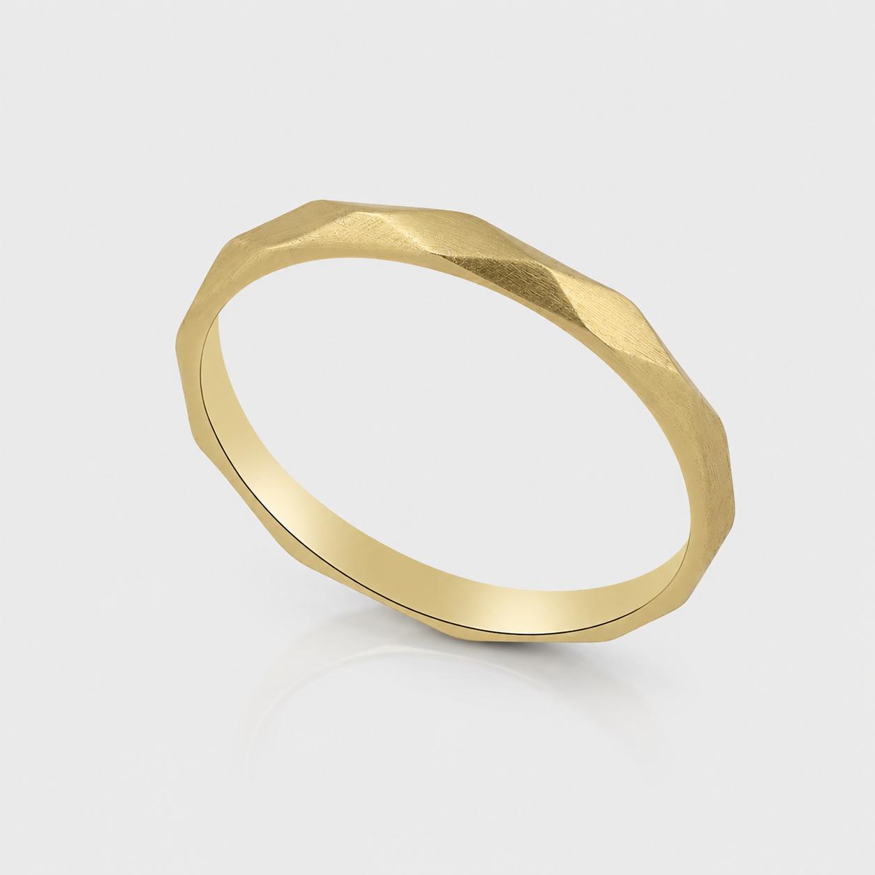 R68HB The Geometric Band 14K Gold Ring - Image 1