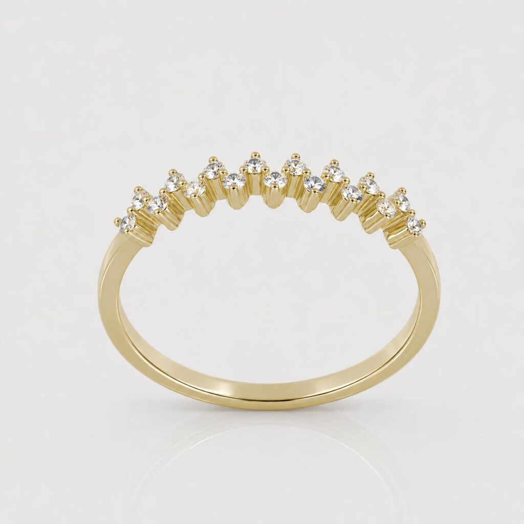 The Zigzag 14K Gold Diamond Band