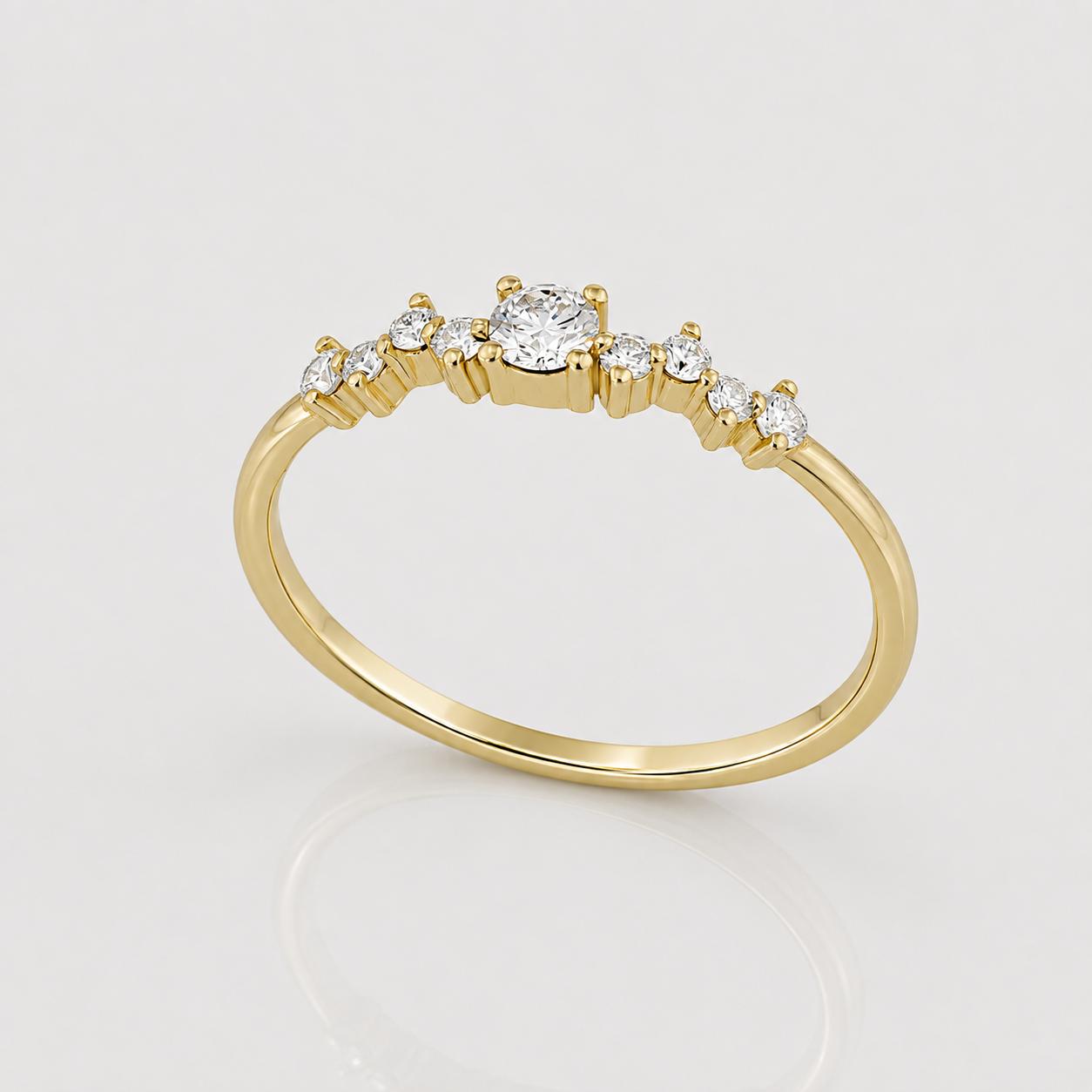RAV74 A diamond Ring with a trail of diamonds - Image 1