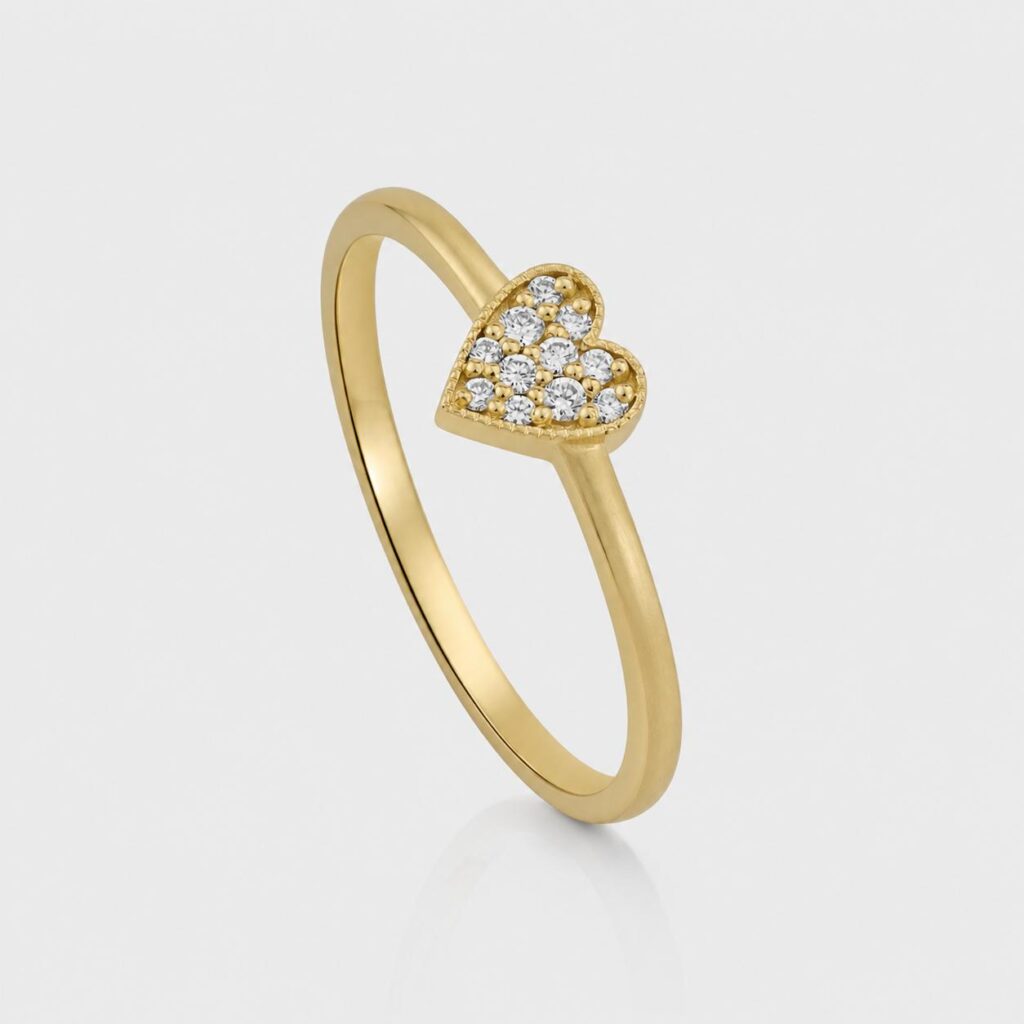 The Radiant Heart 14K Gold Diamond Ring