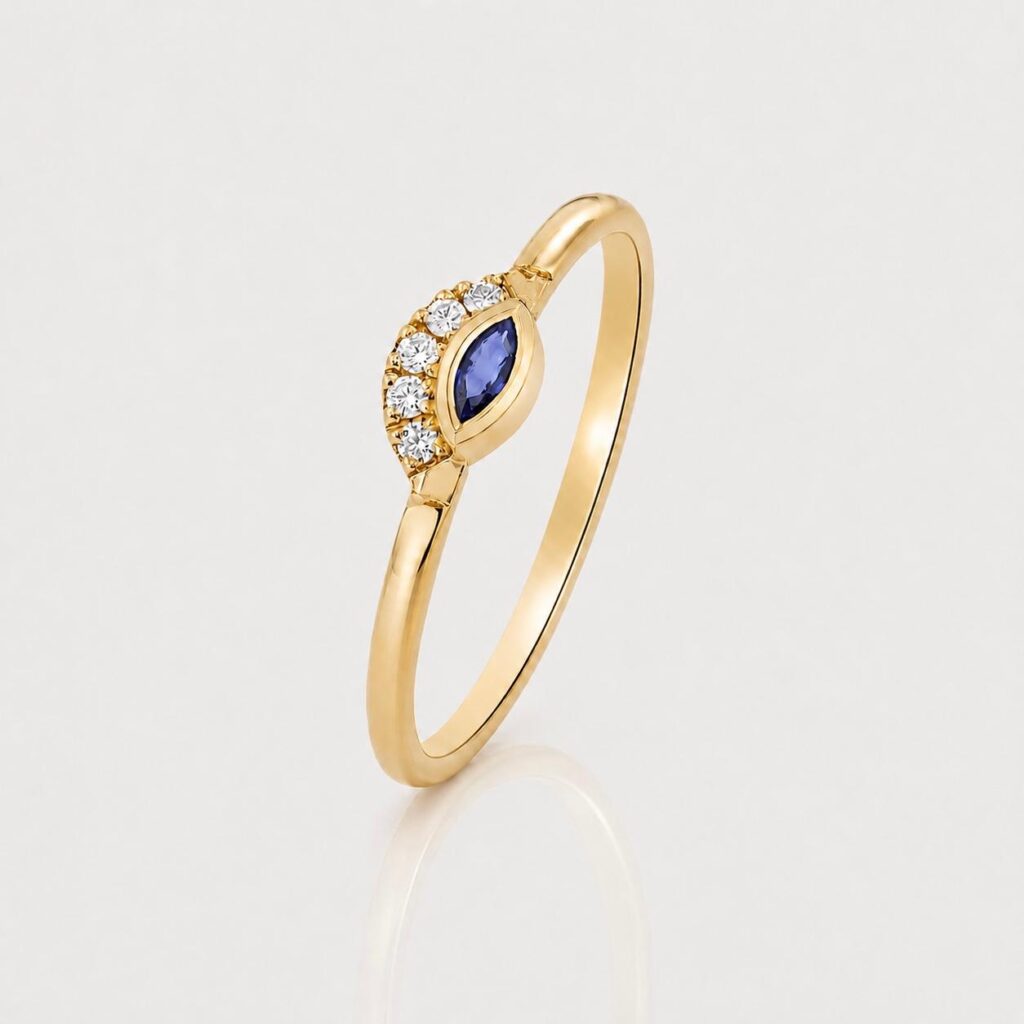 The Sapphire Eye 14K Gold Diamond Ring