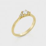 The Radiant Vow 14K Gold Diamond Engagement Ring