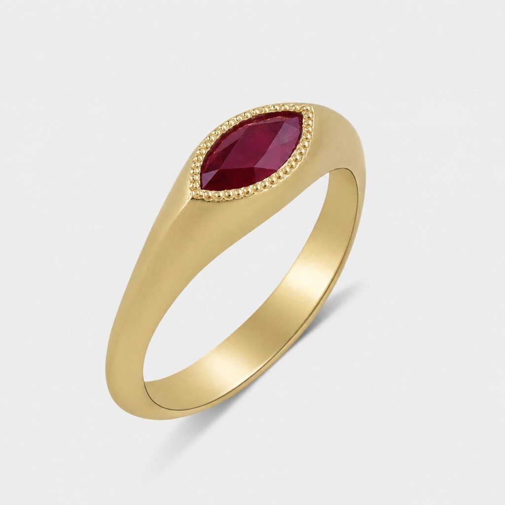 The Marquise Ruby 18K Gold Signet Ring