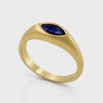 The Marquise Sapphire 18K Gold Signet Ring