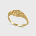 The Icon Ring 14K Gold Diamond Signet