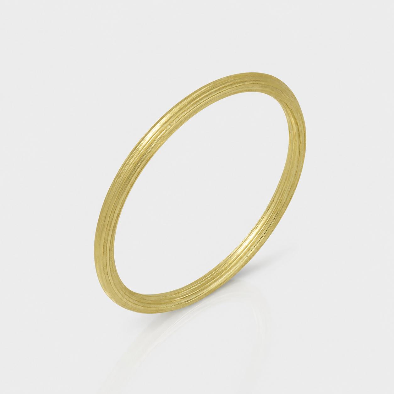 R40AE The Textured Twist Band | 14K Gold Ring - Image 1