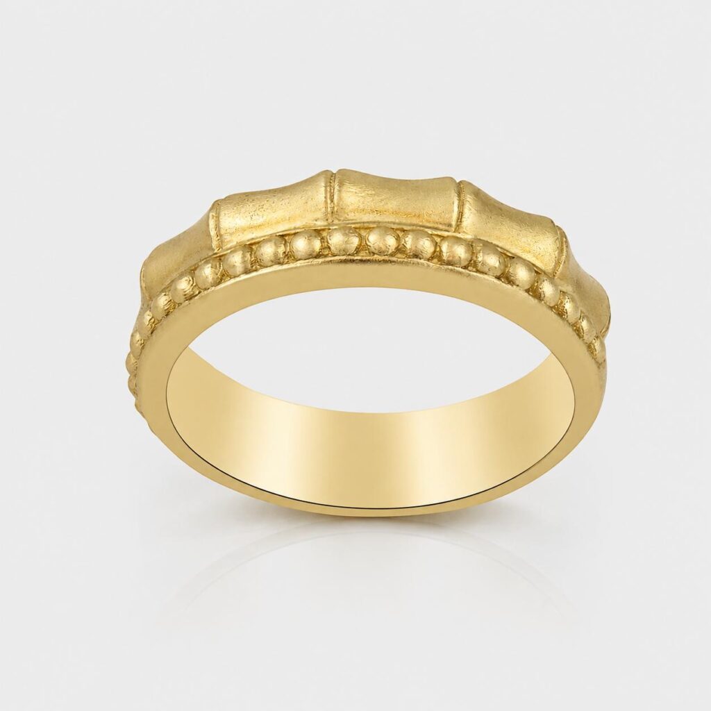 14K Gold Modern Scalloped Band