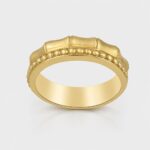 14K Gold Modern Scalloped Band