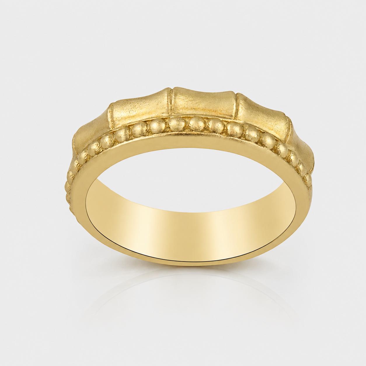 R40AK 14K Gold Modern Scalloped Band - Image 1
