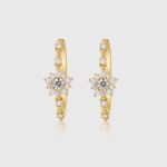Diamond Blossom Hoop Earrings