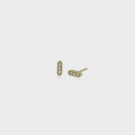 14K Gold Diamond Pavé Bar Studs