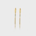 Triangle & Chain Hoop Earrings with Sparkling Diamond