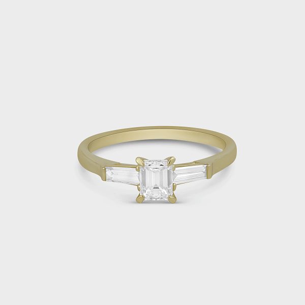 טבעת אירוסין יהלומים מלבניים
