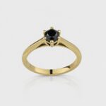 The Timeless Black Diamond Solitaire Gold Ring