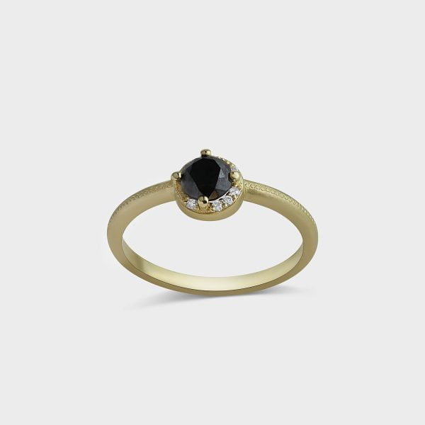 טבעת זהב יהלום שחור מיוחדת