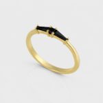 Edgy Black Diamond Baguette Ring