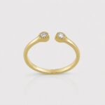 Open Cuff Ring with Dual Bezel-Set Diamonds