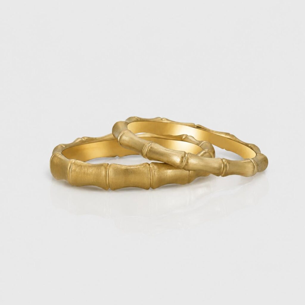Wide Bamboo Gold Ring