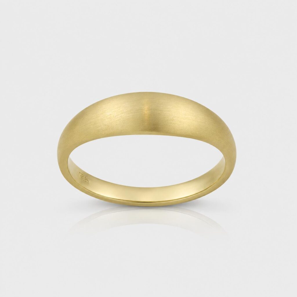The Dome Shape Minimalist Gold Wedding Band