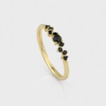 The Mystique Black Diamond Cluster Gold Ring