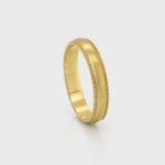 Elegant Beaded Gold Wedding Band