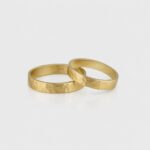 Artisan Unisex Hammered Gold Wedding Band