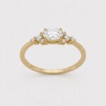 Oval Diamond Cluster Solitaire Engagement Ring