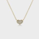 Dainty Diamond Pave Heart Necklace
