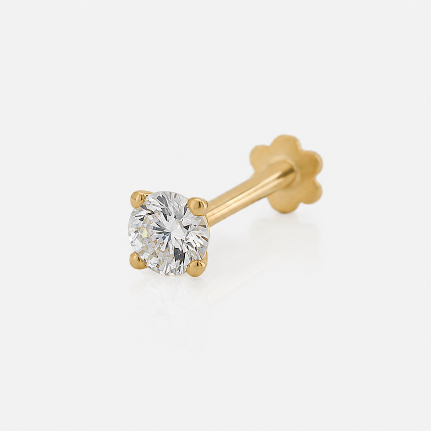 Classic Solitaire Diamond Piercing Stud