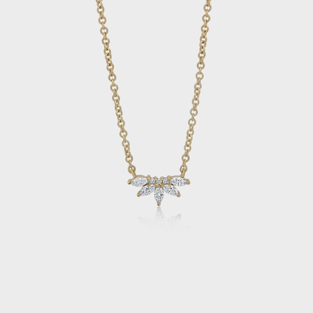 שרשרת זהב משובצת יהלומי מרקיזה