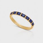 Gold Ring with Baguette-Cut Sapphires
