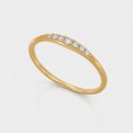 Delicate Gold Ring with White Diamonds
